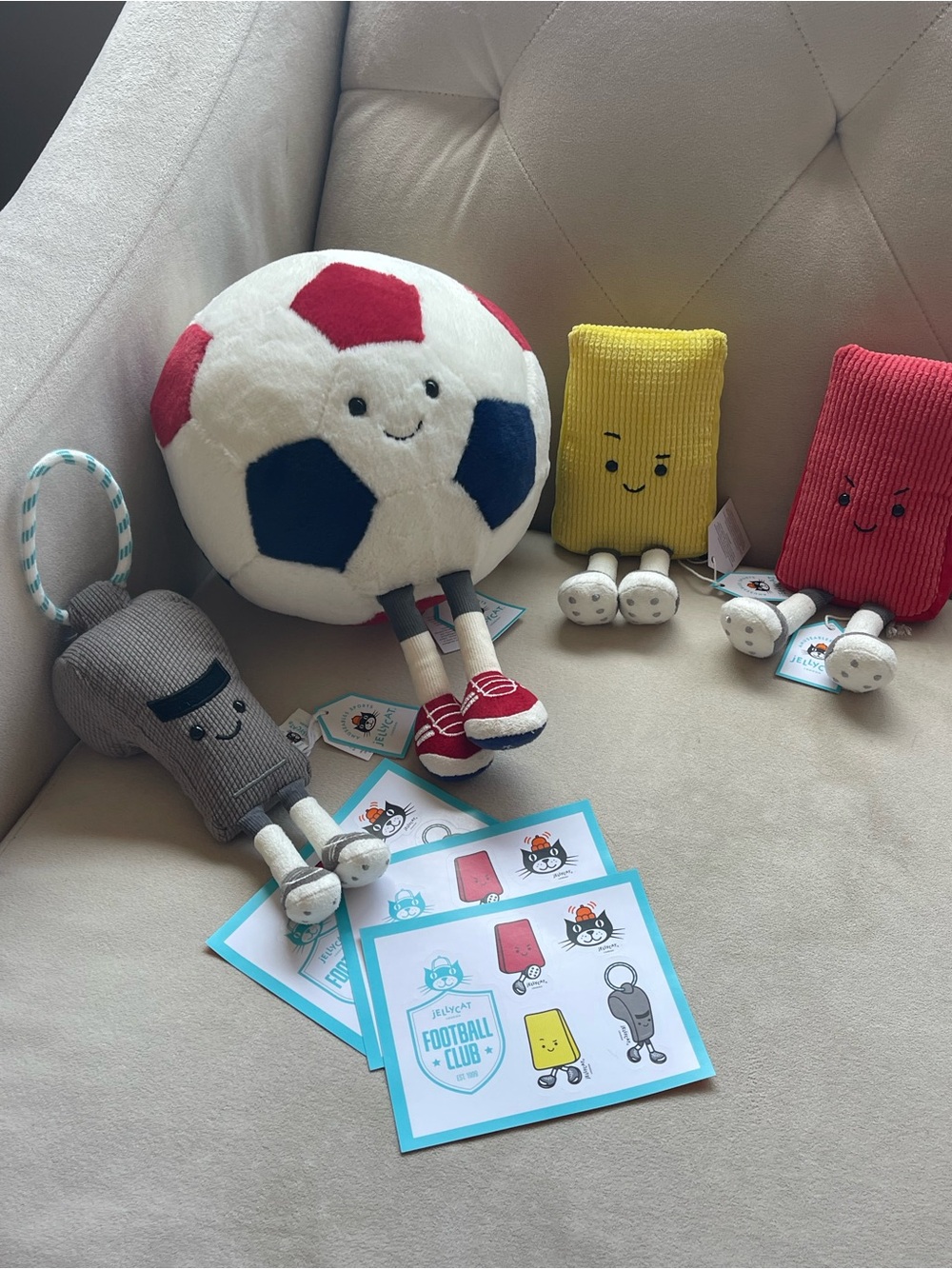 World Cup USA Jellycat complete set + stickers NWT